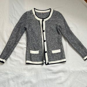 Gap-Navy Blue & White Knitted Cardigan